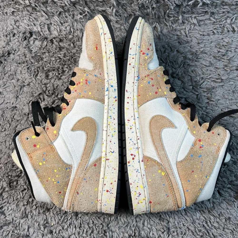 Air Jordan 1 Mid SE Brushstroke Cider Sail Black DA8005-100 Mens 11.5